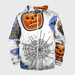Ветровка с капюшоном мужская Holiday halloween, цвет: 3D-белый