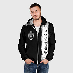 Ветровка с капюшоном мужская Ювентус символы гейм, цвет: 3D-белый — фото 2
