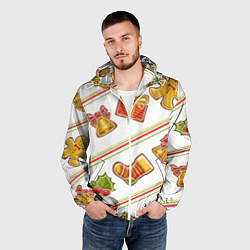 Ветровка с капюшоном мужская Рождественский дух, цвет: 3D-белый — фото 2