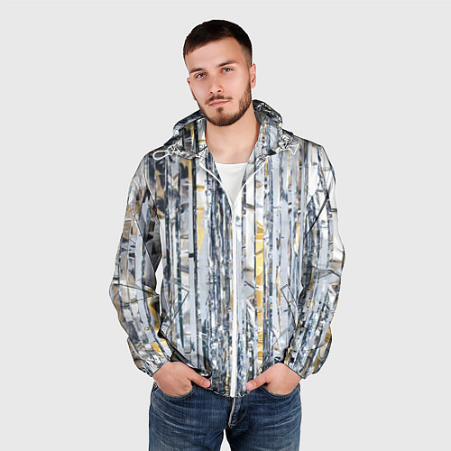Мужская ветровка Новогодний дождик / 3D-Белый – фото 3