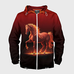 Мужская ветровка Узор с конем огнем