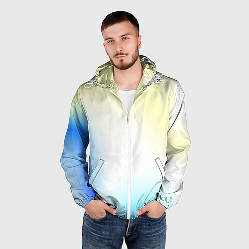 Мужская ветровка Color yellow blue white / 3D-Белый – фото 3