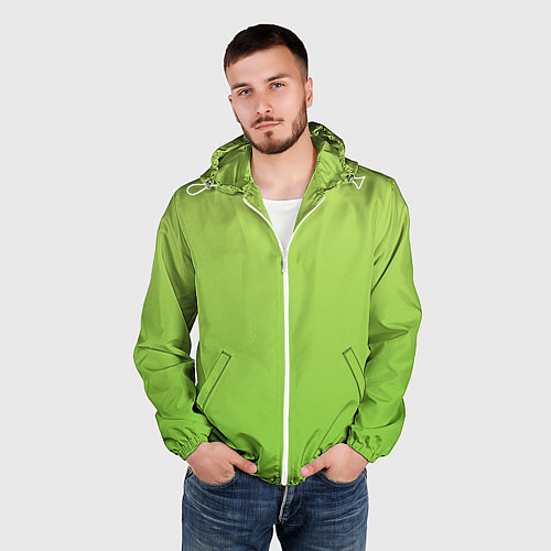 Мужская ветровка Color lime green / 3D-Белый – фото 3