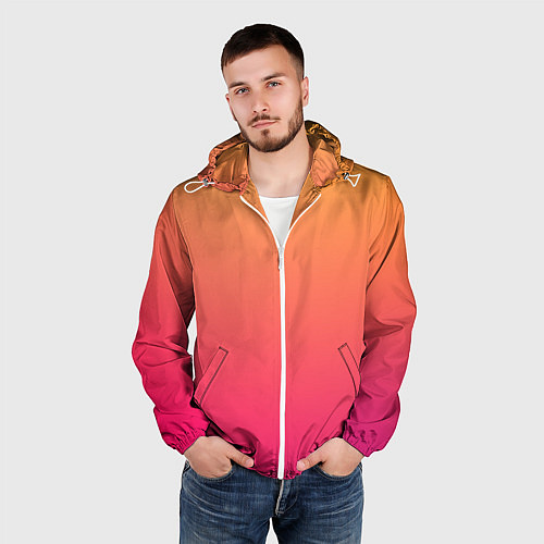 Мужская ветровка Color orange pink / 3D-Белый – фото 3