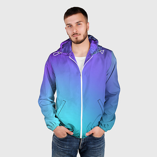 Мужская ветровка Color multi-colored gradient / 3D-Белый – фото 3