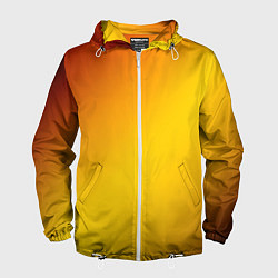 Ветровка с капюшоном мужская Color yellow red gradient, цвет: 3D-белый