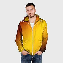 Ветровка с капюшоном мужская Color yellow red gradient, цвет: 3D-белый — фото 2