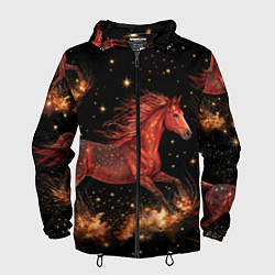Мужская ветровка Огненные лошади - паттерн