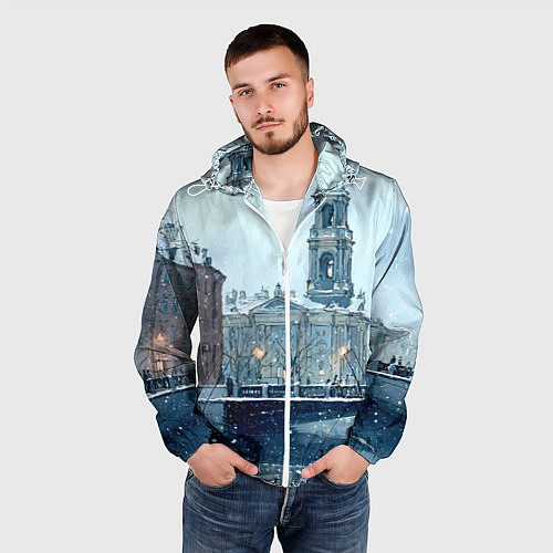 Мужская ветровка Зимний Питер / 3D-Белый – фото 3