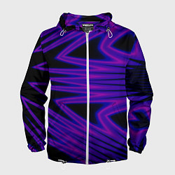 Ветровка с капюшоном мужская Color neon blue, цвет: 3D-белый