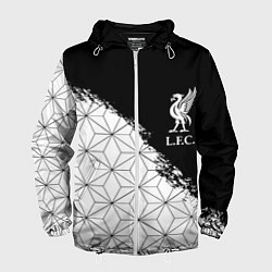 Ветровка с капюшоном мужская Liverpool краски текстура геометрия, цвет: 3D-белый