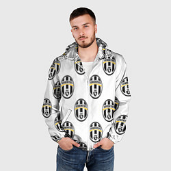 Ветровка с капюшоном мужская Juventus Pattern, цвет: 3D-белый — фото 2