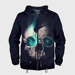Ветровка с капюшоном мужская Skull eyes, цвет: 3D-черный