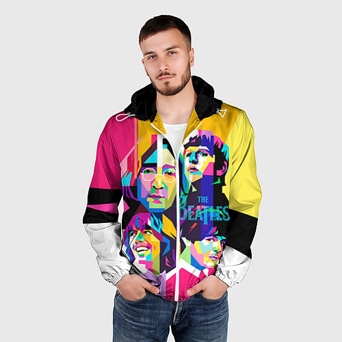 Мужская ветровка The Beatles: Poly-art / 3D-Белый – фото 3