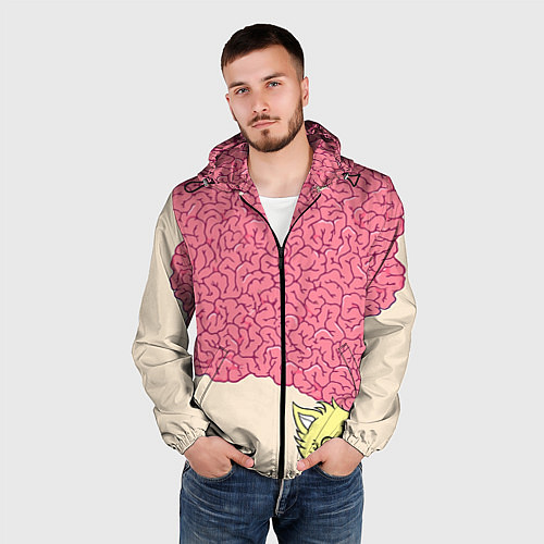 Мужская ветровка Drop Dead: Pink Brains / 3D-Черный – фото 3