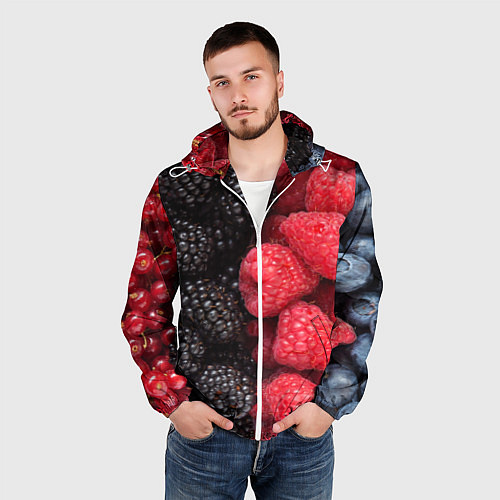 Мужская ветровка Ягодная / 3D-Белый – фото 3