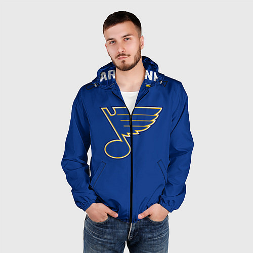 Мужская ветровка St Louis Blues: Tarasenko 91 / 3D-Черный – фото 3