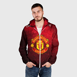 Ветровка с капюшоном мужская Манчестер Юнайтед, цвет: 3D-белый — фото 2