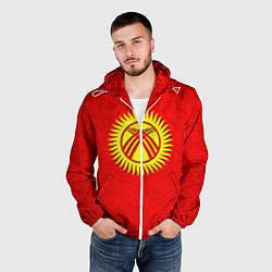 Ветровка с капюшоном мужская Киргизия, цвет: 3D-белый — фото 2