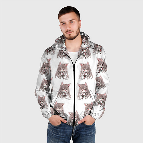 Мужская ветровка Лисичка аниме / 3D-Черный – фото 3