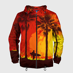 Ветровка с капюшоном мужская Summer Surf, цвет: 3D-черный