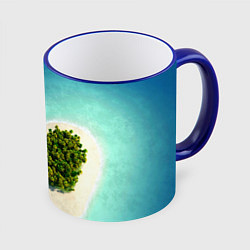 Кружка 3D Остров, цвет: 3D-синий кант