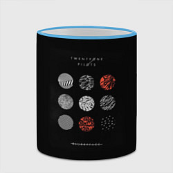 Кружка 3D Twenty one pilots: Blurrveace, цвет: 3D-небесно-голубой кант — фото 2