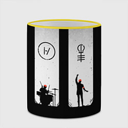 Кружка 3D Twenty One Pilots: Lines, цвет: 3D-желтый кант — фото 2