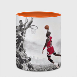 Кружка 3D Michael Jordan NBA, цвет: 3D-белый + оранжевый — фото 2