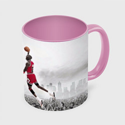 Кружка 3D Michael Jordan NBA, цвет: 3D-белый + розовый