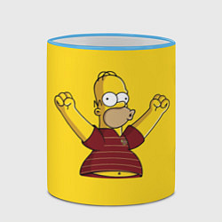 Кружка 3D Гомер-болельщик, цвет: 3D-небесно-голубой кант — фото 2