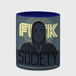 Кружка 3D Fuck Society, цвет: 3D-белый + синий — фото 2