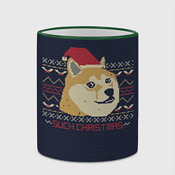 Кружка 3D Doge Such Christmas, цвет: 3D-зеленый кант — фото 2
