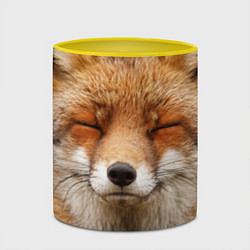 Кружка 3D Лиса щурится, цвет: 3D-белый + желтый — фото 2