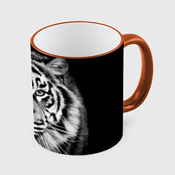 Кружка 3D Мордочка тигра, цвет: 3D-оранжевый кант