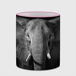 Кружка 3D Взгляд слона, цвет: 3D-розовый кант — фото 2