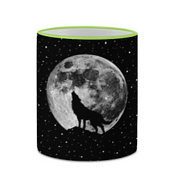 Кружка 3D Лунный волк, цвет: 3D-светло-зеленый кант — фото 2