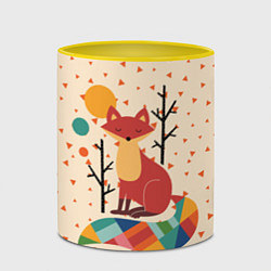 Кружка 3D Осенняя лисичка, цвет: 3D-белый + желтый — фото 2