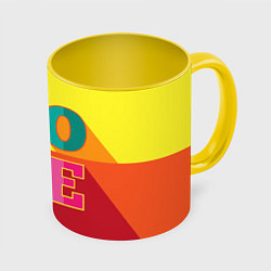 Кружка 3D Love three-dimensional letters, цвет: 3D-белый + желтый
