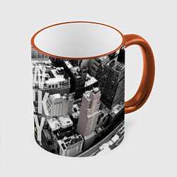 Кружка 3D New York City, цвет: 3D-оранжевый кант