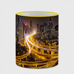 Кружка 3D Шанхай - авторазвязка, цвет: 3D-желтый кант — фото 2
