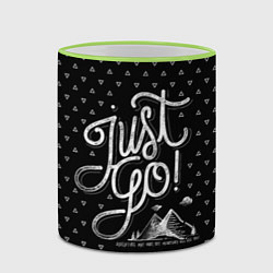 Кружка 3D Just Go Mountains, цвет: 3D-светло-зеленый кант — фото 2