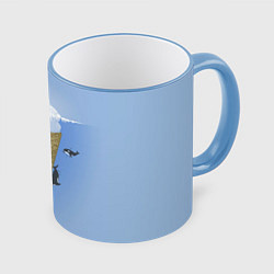 Кружка 3D Мороженое, цвет: 3D-небесно-голубой кант