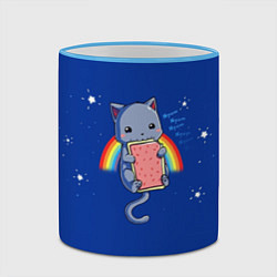 Кружка 3D Котик на радуге, цвет: 3D-небесно-голубой кант — фото 2