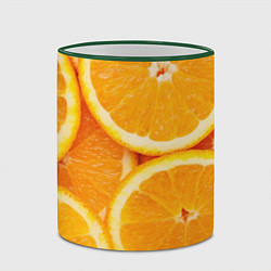 Кружка 3D Апельсинка, цвет: 3D-зеленый кант — фото 2