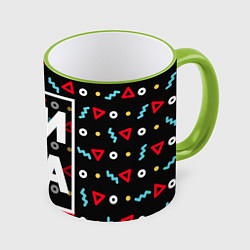 Кружка 3D Миша, цвет: 3D-светло-зеленый кант