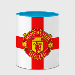 Кружка 3D Manchester Utd: England, цвет: 3D-белый + небесно-голубой — фото 2