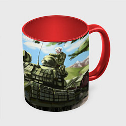 Кружка 3D Защитники, цвет: 3D-белый + красный