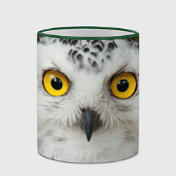 Кружка 3D Белый филин, цвет: 3D-зеленый кант — фото 2