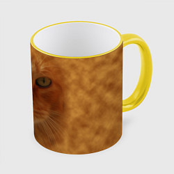 Кружка 3D Рыжий котик, цвет: 3D-желтый кант